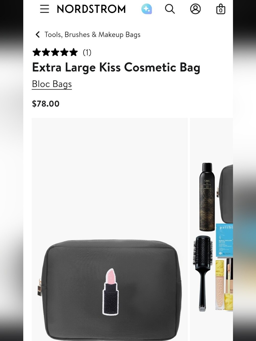 NWOT BLOC BAGS Extra Large Kiss Cosmetic Bag